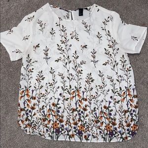 White floral blouse